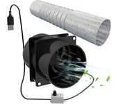 Ventilador extractor portátil con manguera de conducto de 10 pies ajustable por USB