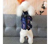 Tikuajgift S-4XL Winter Warm Large Pet Dog Jacket con arnés Ropa de perro para Labrador Impermeable Big Dog Coat Bulldog Francés Outfits Negro M
