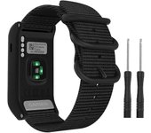 Compatible con Garmin Vivoactive Hr Watch Band, correa de repuesto ajustable de nylon tejido fino con reloj inteligente negro