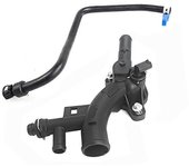 Carcasa de salida de agua de refrigerante del motor y manguera de entrada para Chevrolet Cruze 11-16 1.4L Negro