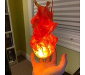Simulación Lámpara de bola de fuego flotante Llama de fuego artificial con dispositivo portátil transparente Rojo