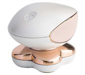 Removedor de pelo de piernas para piernas afeitadora eléctrica sin dolor con 4 cabezas de afeitadora hipoalergénicas chapadas en oro de 18k - Blanc...