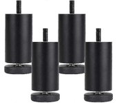 Patas de muebles ajustables Patas de muebles de aleación de aluminio Patas redondas de metal Muebles Patas Mesa Sofá cama, negro, 4 piezas (10cm)