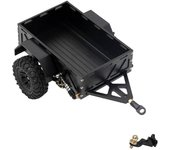 Remolque de metal con neumáticos configurados para 1/18 Rc Crawler Car Traxxas Upgrade Dz (negro)