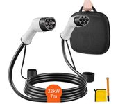 Vevor Cable de carga EV tipo 2 a tipo 2 cable para vehículos eléctricos 32A 7m 22kW TPU