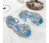Sandalias Niñas Frozen 2 Elsa Princess Shoes Little Girls Crystal Shoes Niños High Heels Pasarela Show Zapatos color de la imagen 31