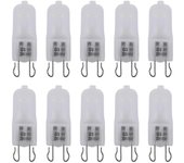10x G9 Lámpara halógena de bombilla de luz esmerilada de cápsula de oficina blanca cálida 40w 230v Y como se muestra