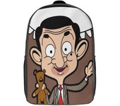 Mr Bean Mochila Mochila Escolar Para Niñas Niños Personajes De Anime Mochila Con Bolsillo Mochila Escolar De Moda Mochila Infantil 17inch 16.1 X 11...