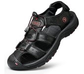 Sandalia de hombre Zapatos de hombre de cuero genuino para verano Zapatos para caminar al aire libre de tamaño grande Sandalias masculinas Pantufla...