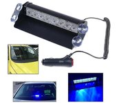 8 Led Azul De Emergencia Coche De Policía Camión Tablero de Advertencia Luz Estroboscópica