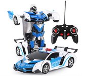 Juguete de coche robot de control remoto para niños, juguete de transformador de rompecabezas anticaída, juguete para niños, niño, niña Coche de po...