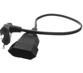 Enchufe macho de 90 grados europeo a cable de extensión de alimentación hembra para PC PC (0.) negro