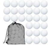 100 piezas pelotas de golf de pelota de golf hueca pelota de golf con bolsas de almacenamiento de malla con cordón para Blanco