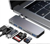 Adaptador de concentrador Usb C para Macbook Pro / air 2020 2019 2018, accesorios Usb-c de 6 en 1 compatibles con Macbo