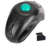 2.4G Ratón de aire inalámbrico Trackball ergonómico Dedo de mano Ratón USB Trackball óptico USB Ratones negro