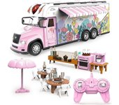 Juguetes para niñas, coche de control remoto para 4 5 6 años de edad niña regalos de cumpleaños, coche rc rosa con juguetes de construcción ligeros
