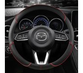 Cubierta del volante del coche de cuero de microfibra para CX-3 CX-4 CX-5 CX-7 CX-9 Mazda 3 Axela 6 Gh Gj Demio Antideslizante Auto Accesorios Red