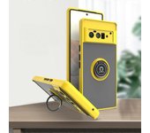 Para la cubierta de Google Pixel 6, soporte de soporte de anillo Cubierta a prueba de caída de 15 pies a prueba de golpes para Pixel 6 amarillo