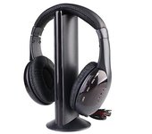 Auriculares 5 en 1 Auriculares inalámbricos Micrófono RF inalámbrico para PC TV DVD CD MP3 MP4