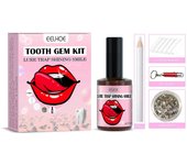 Juego de cristal de dientes con lámpara de curado y pegamento, juego de inicio de joyería de cristal de 20 piezas 1 juego