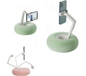 Wexary Cuenco peludo con soporte para teléfono, soporte de almohada Kindle, soporte de almohada ajustable para teléfono celular, cojín de felpa Verde