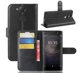 Estuche de soporte de billetera de cuero PU con textura de litchi para Sony Xperia XA2