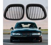2 piezas de parrilla de riñón del parachoques delantero del coche Piezas de la parrilla del parachoques del coche de carreras para BMW Z3 1996-2002