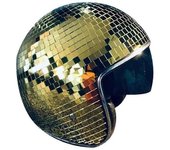 Casco Disco Ball con visera retráctil para 2022 Nightclub Cool Props Gold