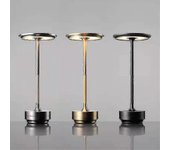 Lámpara de mesa inalámbrica regulable Metal impermeable USB recargable Lámparas de mesa recargables -1pcs Oro