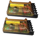 Crossover de 2 vías para altavoz, -2001 2Pcs Altavoz divisor de frecuencia Altavoces 2 Filtro de cruce divisor de cruce cáscara de café negro