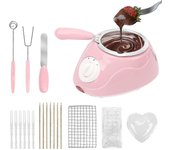 Conjunto de fondue derretida, mini olla de fusión de chocolate eléctrica, fuente de fondue de chocolate, máquina más cálida para chocolate con lech...