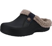 Zuecos forrados de piel Zapatillas impermeables de invierno para mujeres y hombres negro 46 47