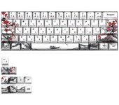 Tecla de perfil de tecla de 71 teclas con subcama de tinte en toda la superficie para teclas GH60 RK61 ALT61 GK61 GK64 Dz60, JP Blanco negro