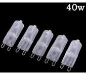 5pcs Frosted Halogen G9 Bombilla regulable 220v Lámpara 20/40/60w Luz halógena G9