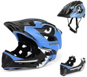 Casco completo desmontable para niños Casco de seguridad deportiva para patinaje sobre ruedas azul