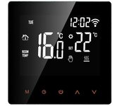Termostato inteligente Tuya WiFi, 3A LCD Calefacción eléctrica por suelo radiante Caldera de agua / gas Control remoto para ho Negro