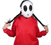 Hoh White Shy Guy Mask Girl Halloween Mask Full Face Mask Costume Cosplay Prop Accessories Blanco