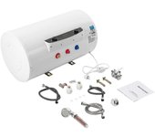 Calentador de agua horizontal eléctrico de 70L con ducha de mano Blanco 75x41cm