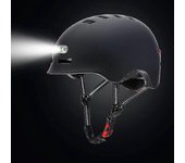 Casco de ciclismo de bicicleta de Navidad Casco de motocicleta con luz de advertencia iluminada para niños adultos Negro S 48-53cm