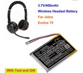 Redkid Batería de auriculares inalámbricos de 400 mAh AHB572535PST para Jabra Evolve 75