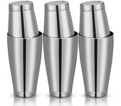 3Sets Cocteleras Cocteleras Profesional Coctelera Boston Juego de coctelera Martini de acero inoxidable Dri Plata