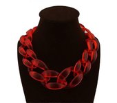 "Collar de resina de acrílico grueso de las mujeres, de la vendimia de Bohemia esmerilado plástico Cuban Link Chain Choker"