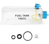 Tanque de combustible gasolina Botella de plástico transparente 750CC CNC para avión RC Gas y Nitro