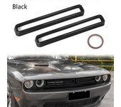 2 piezas de inserciones de la parrilla delantera en la parrilla delantera molduras de cubierta para Dodge Challenger 2015-2022 Negro Rojo Azul Amar...