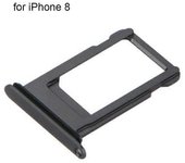 Soporte de tarjeta SIM de repuesto Ranura Bandeja Placa de reparación Pieza compatible iPhone 8 8Plus X Negro para iPhone 8