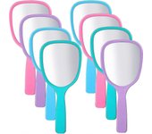 8 piezas de mano espejo de mano espejo cosmético de mano, espejo de tocador portátil (azul, verde, rosa, púrpura)