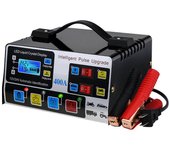 Cargador de batería de coche Cargador de reparación de pulso inteligente de alta frecuencia totalmente automático Pantalla LCD 12V como se muestra