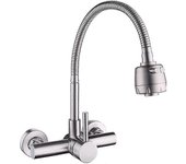 Grifo de cocina montado en la pared 304 Fregadero de acero inoxidable Grifo 360 Grifo giratorio del fregadero con manguera flexible
