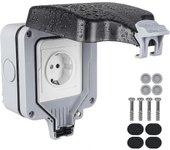 Ip66 Enchufe impermeable para exteriores, enchufe de pared para uso al aire libre, enchufe impermeable para exteriores, enchufe externo de contacto...