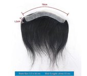 0.06mm Ultra Thin Skin Men Toupee para la frente en forma de V Parche frontal de la línea del cabello para el cabello humano masculino Peluca Próte...